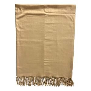 Vintage cashmere wool camel throw blanket fringe 50x60